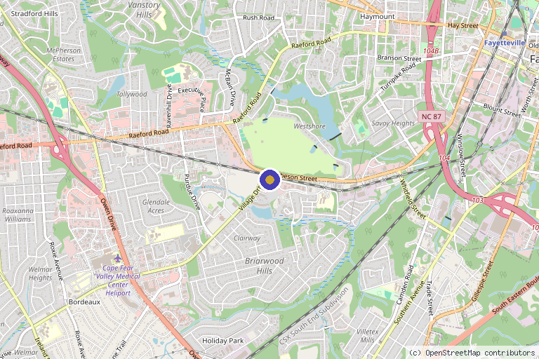 Map showing the location of Integrated Pain Solutions in Fayetteville, NC