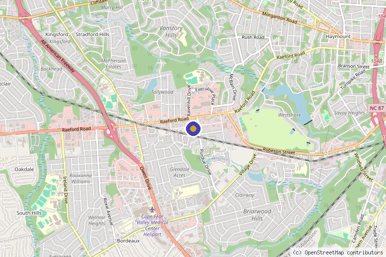 Map showing the location of Solas Health in Fayetteville, NC