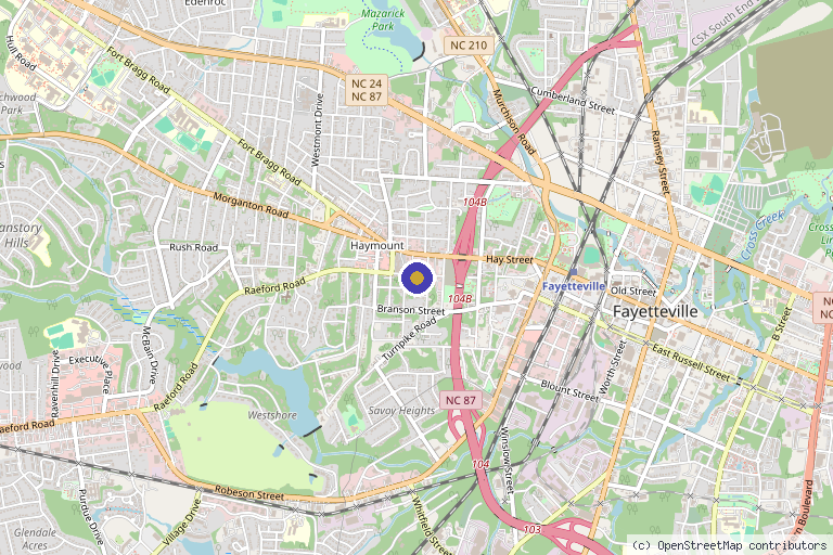 Map showing the location of Concierge Medical Arts in Fayetteville, NC