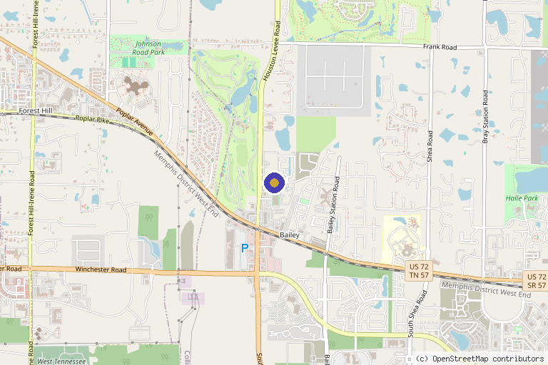 Map showing the location of Stem cell center of collierville in Memphis, TN