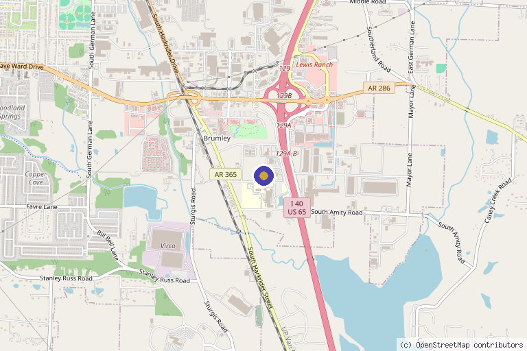 Map showing the location of Prestige Spine - Interventional Pain Management in Conway, AR
