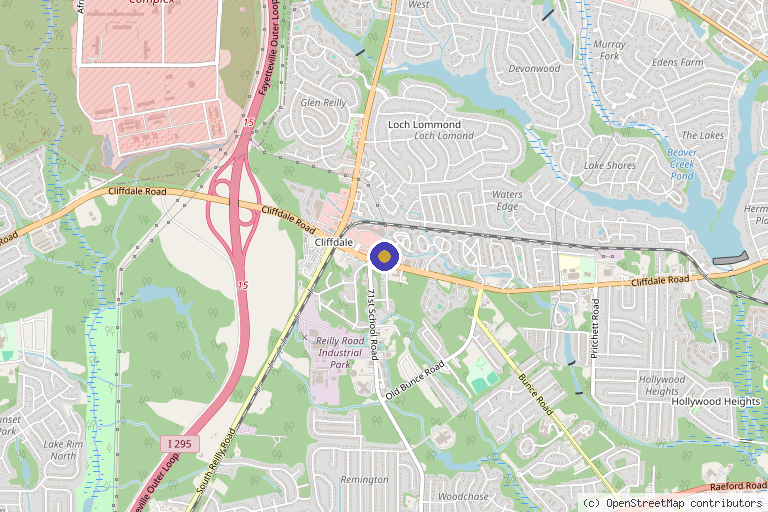 Map showing the location of Elan Med Spa in Fayetteville, NC