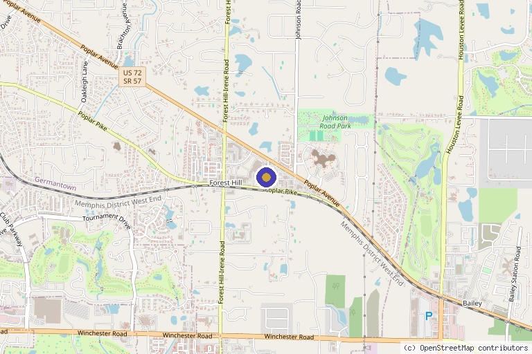 Map showing the location of Memphis Health & Wellness in Germantown, TN