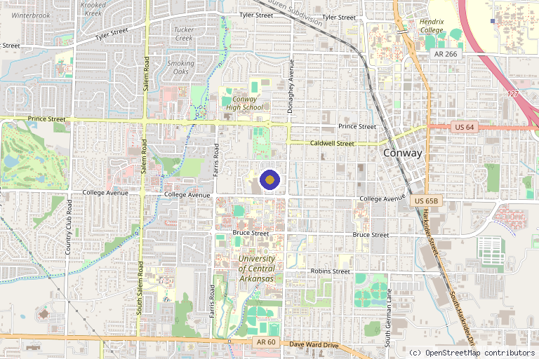 Map showing the location of Elevation Aesthetics Conway in Conway, AR