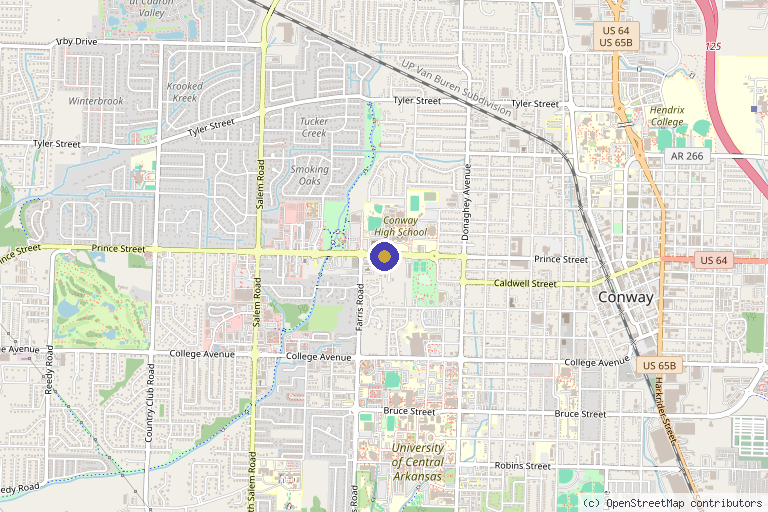 Map showing the location of Central Arkansas Advanced Nerve and Joint Center in Little Rock, AR