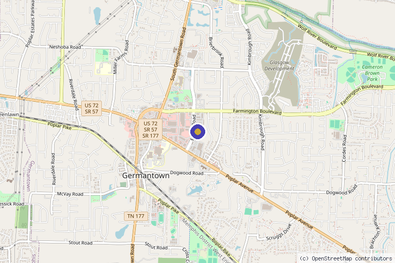 Map showing the location of Judith R. Lee-Sigler, MD in Germantown, TN