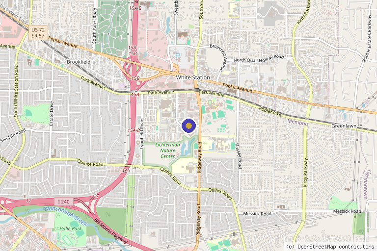 Map showing the location of Wellness One Memphis, PC in Memphis, TN
