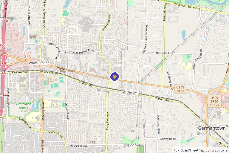 Map showing the location of A Beautiful You Medical Spa in Memphis, TN