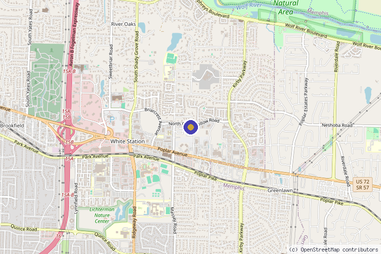 Map showing the location of Integrative Wellness & Research Center, Inc in Memphis, TN