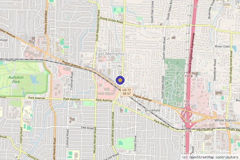 Map showing the location of SkinBody Memphis in Memphis, TN