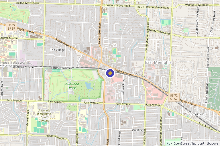 Map showing the location of Royalty Wellness Spa in Memphis, TN