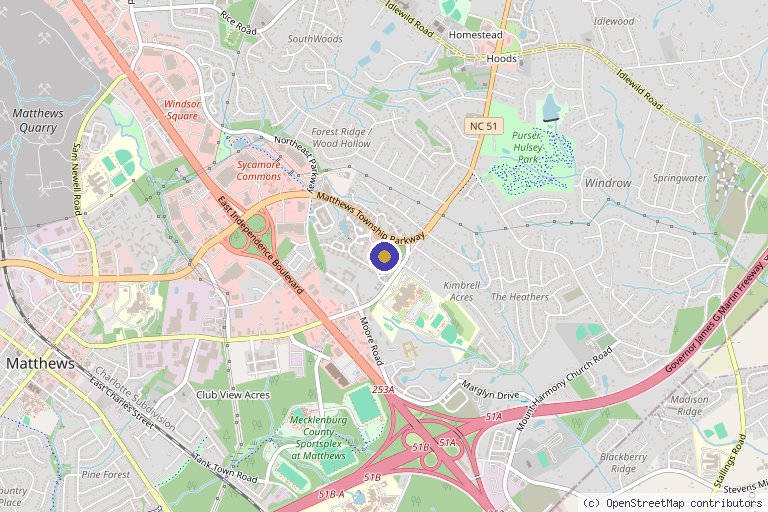 Map showing the location of Stem Cell Therapy Charlotte NC in Charlotte, NC