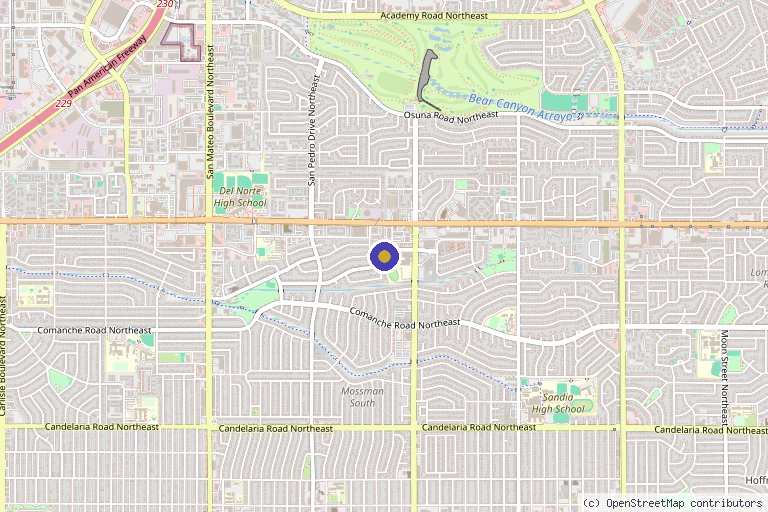 Map showing the location of Skin Science Aesthetics in Albuquerque, NM