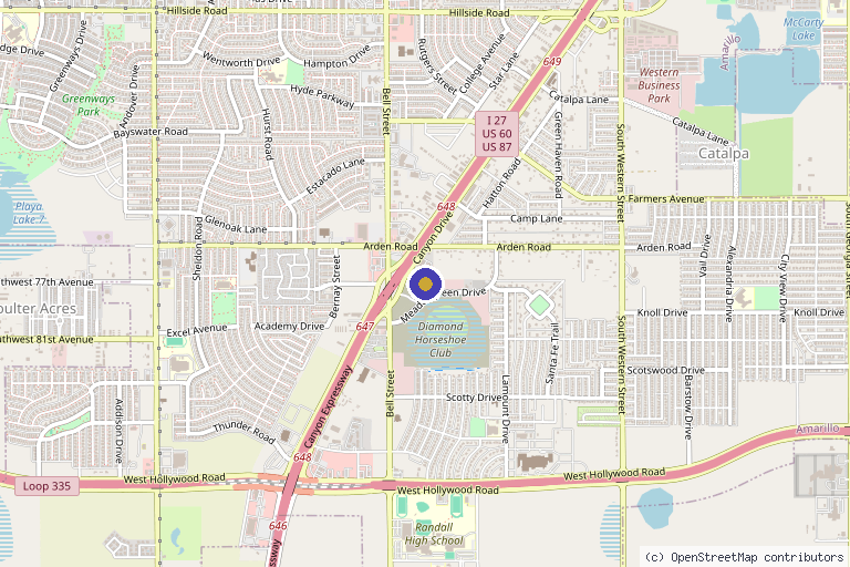 Map showing the location of Premier IV and Wellness in Amarillo, TX