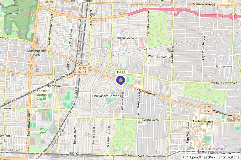 Map showing the location of De La Belle Wellness & Spa in Memphis, TN