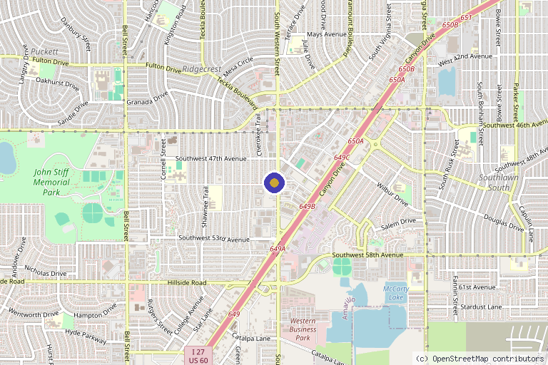 Map showing the location of SKIN Modern Wellness and Aesthetics in Amarillo, TX