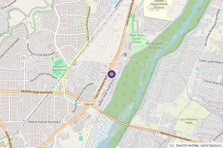 Map showing the location of Freya's Lair Medical Spa in Albuquerque, NM