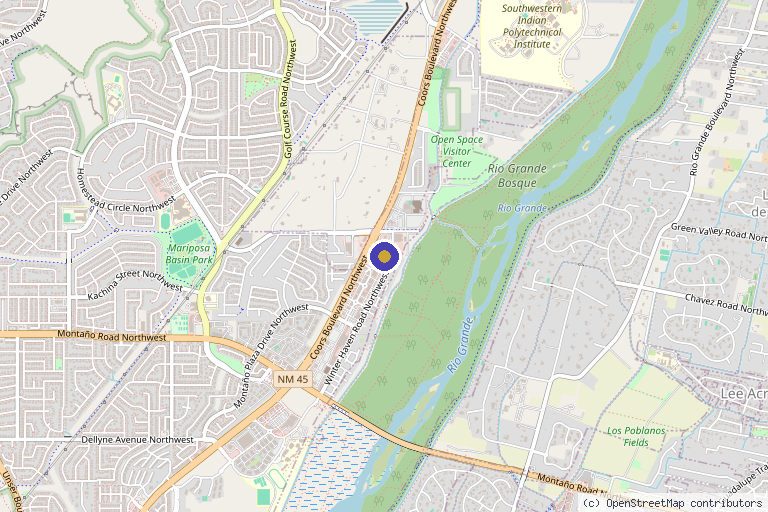 Map showing the location of BEYOND HEALTH in Albuquerque, NM