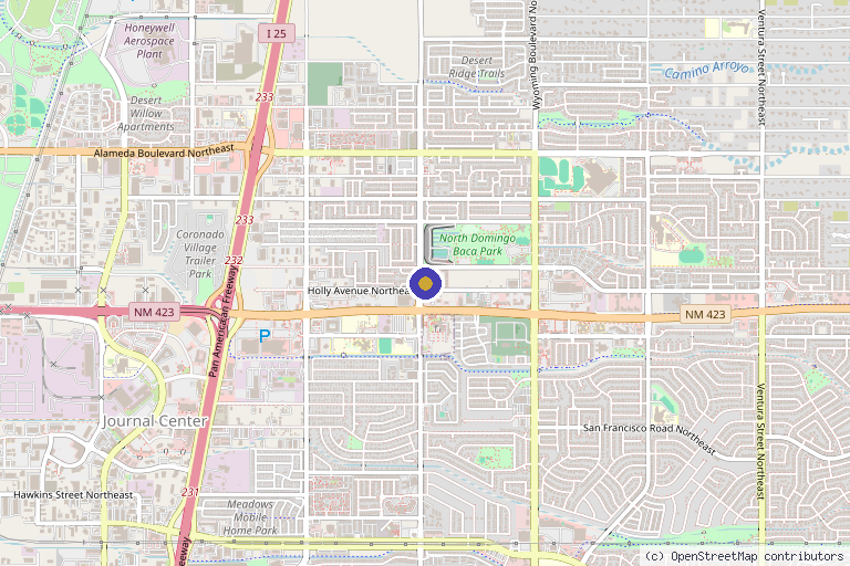 Map showing the location of Reverse MedEsthetics and Health Spa in Albuquerque, NM