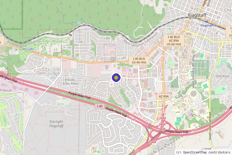 Map showing the location of Allure Aesthetics AZ in Flagstaff, AZ