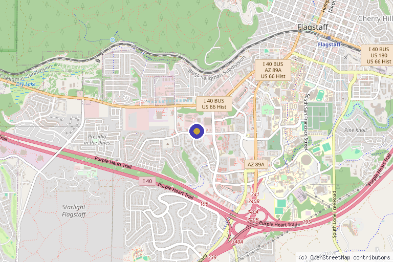 Map showing the location of Zen Beauty & IV Therapy in Flagstaff, AZ