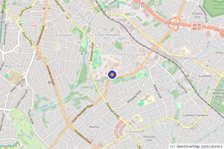 Map showing the location of VYVE Wellness in Charlotte, NC