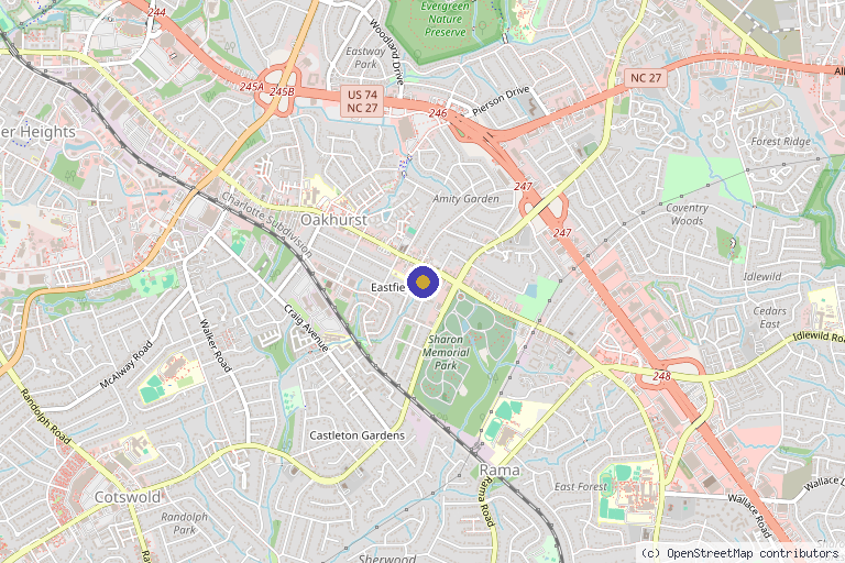 Map showing the location of The Hydration Co. - Mobile IV Hydration Charlotte in Charlotte, NC