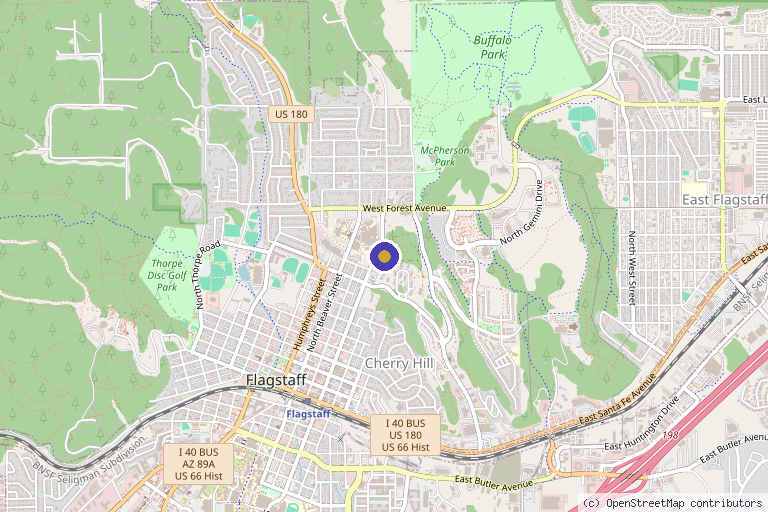 Map showing the location of Aesthetic Lounge of Flagstaff in Flagstaff, AZ