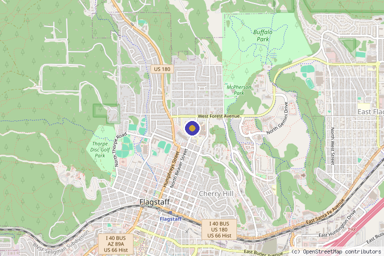 Map showing the location of EntireCare Rehab & Sports Medicine at Flagstaff Medical Center in Flagstaff, AZ
