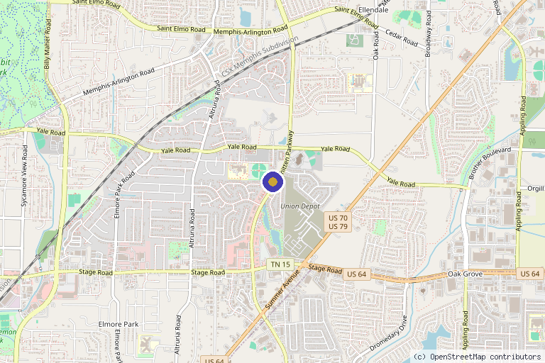 Map showing the location of MetroMed Health in Memphis, TN