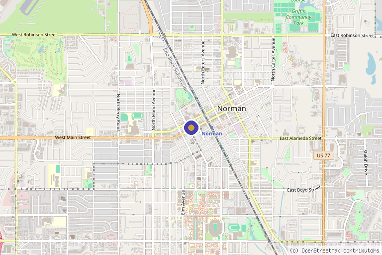 Map showing the location of Skinlab Injectables in Norman, OK