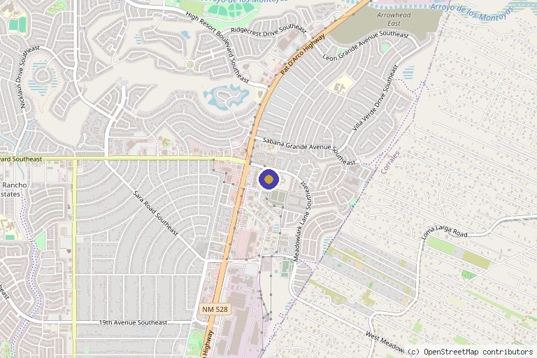 Map showing the location of G&M Medical Center in Rio Rancho, NM