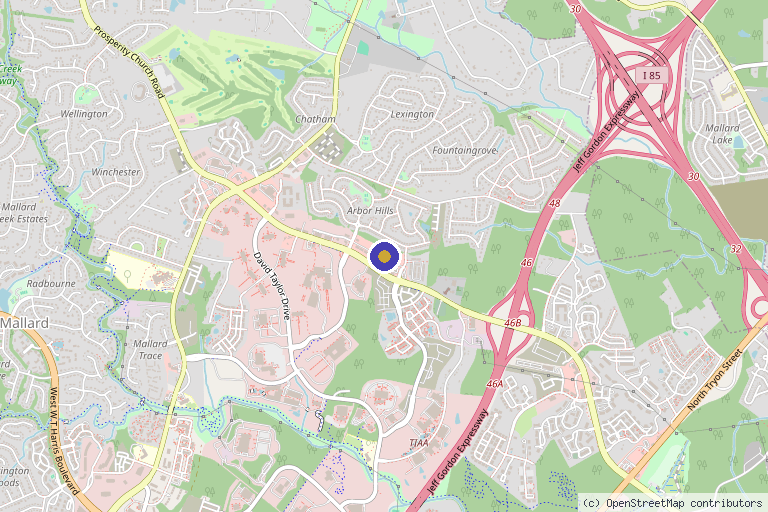 Map showing the location of Truwellness Charlotte in Charlotte, NC