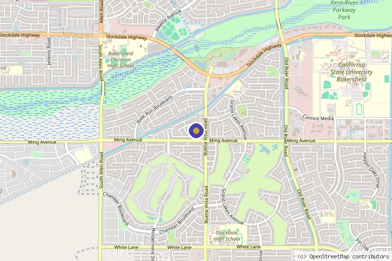 Map showing the location of Beautologie Medical Aesthetics in Bakersfield, CA