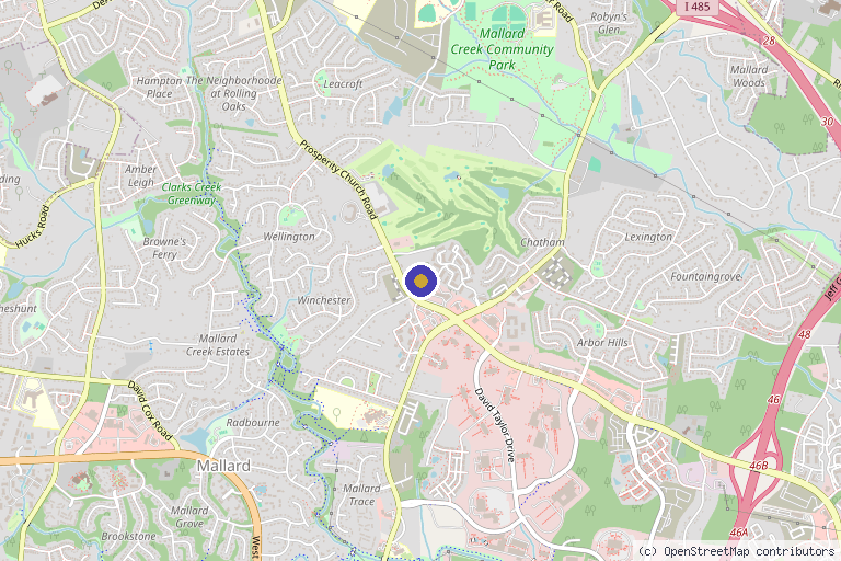Map showing the location of IZO Aesthetics & Wellness in Charlotte, NC