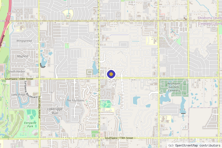 Map showing the location of Upscale Wellness & MedSpa in Oklahoma City, OK