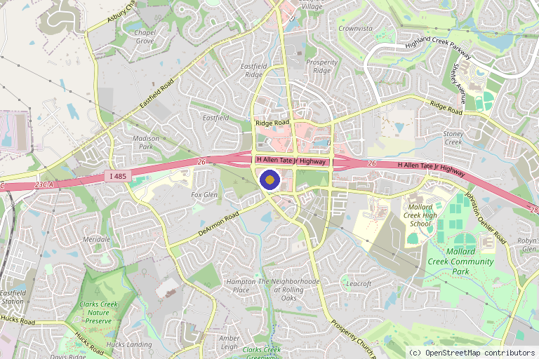 Map showing the location of Joint Health Solutions in Charlotte, NC