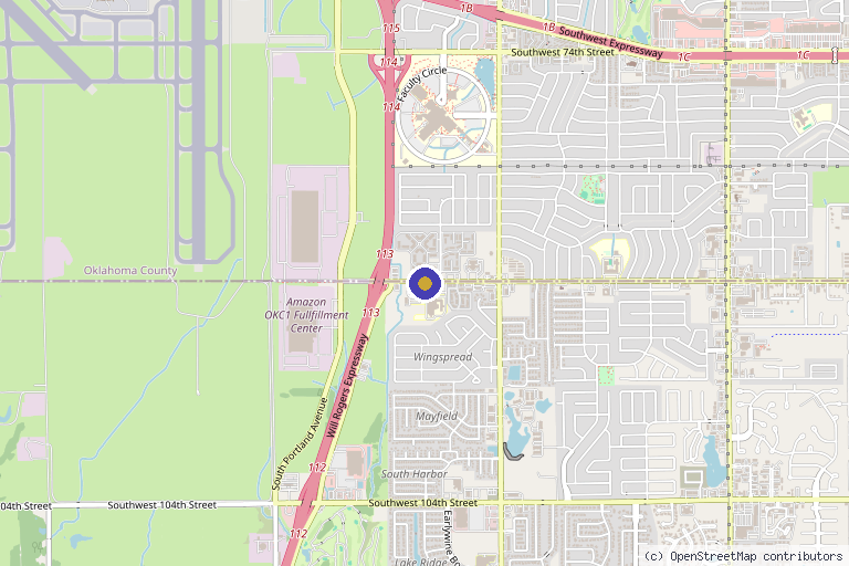 Map showing the location of Longevity Regenerative Institute Primary Care in Oklahoma City, OK
