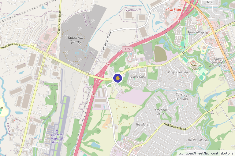 Map showing the location of Timeless Reflection in Concord, NC