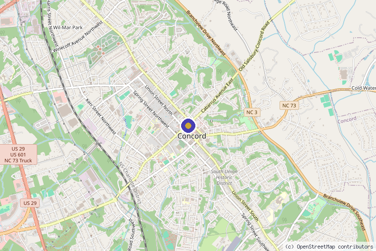 Map showing the location of FANOUS MEDSPA - Concord in Concord, NC