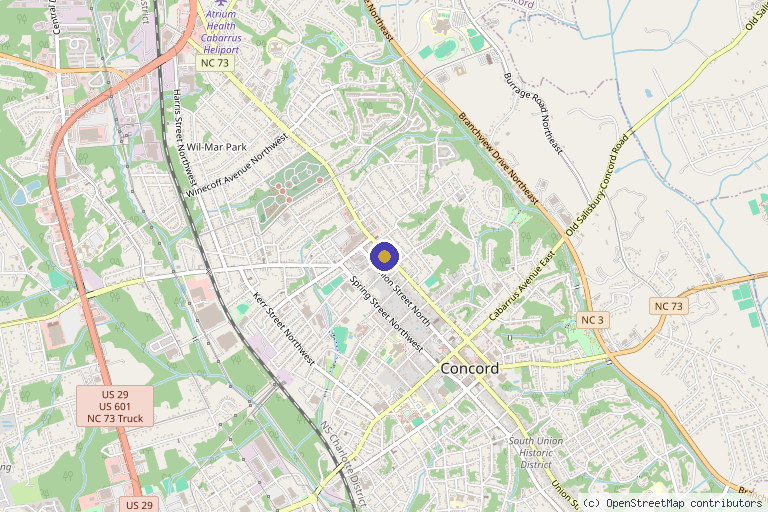 Map showing the location of S&N Aesthetics | Med Spa in Concord, NC
