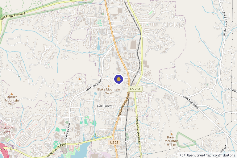 Map showing the location of Premier Pain Solutions in Asheville, NC