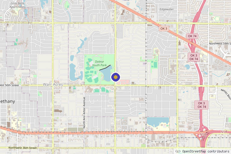 Map showing the location of Cendant Stem Cell Center in Oklahoma City, OK