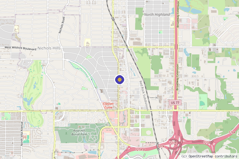Map showing the location of Renew Wellness & Aesthetics in Oklahoma City, OK