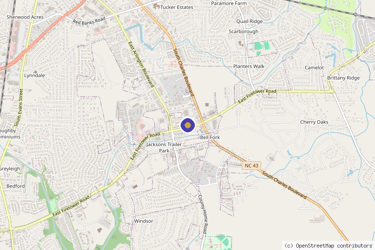 Map showing the location of Beaute par co in Greenville, NC