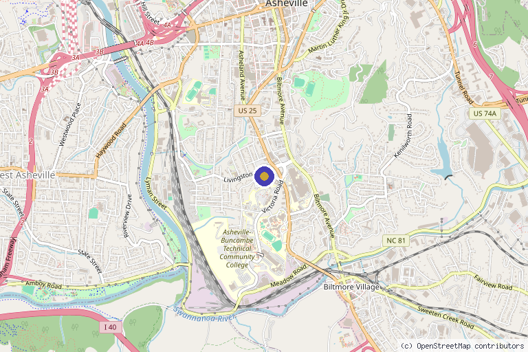 Map showing the location of Demeter's Garden in Asheville, NC