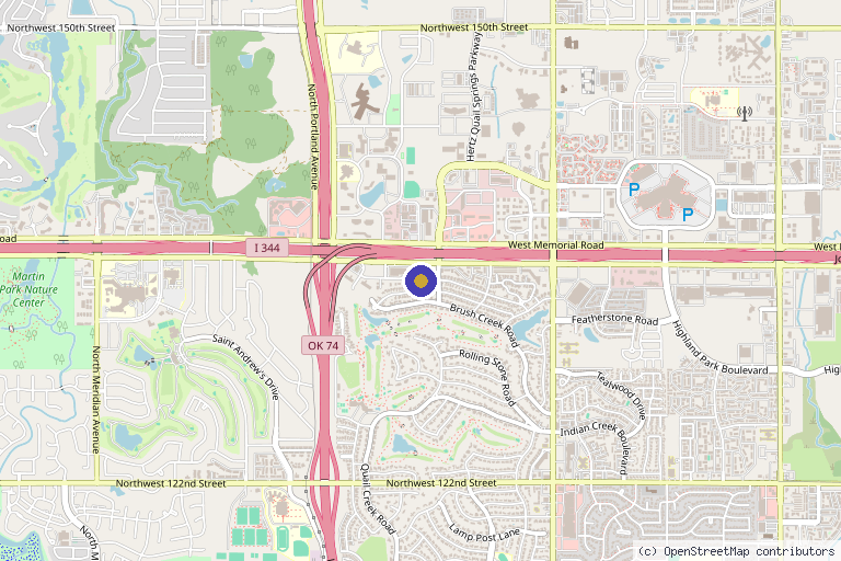 Map showing the location of Radiance Medical Aesthetics Of Oklahoma in Oklahoma City, OK