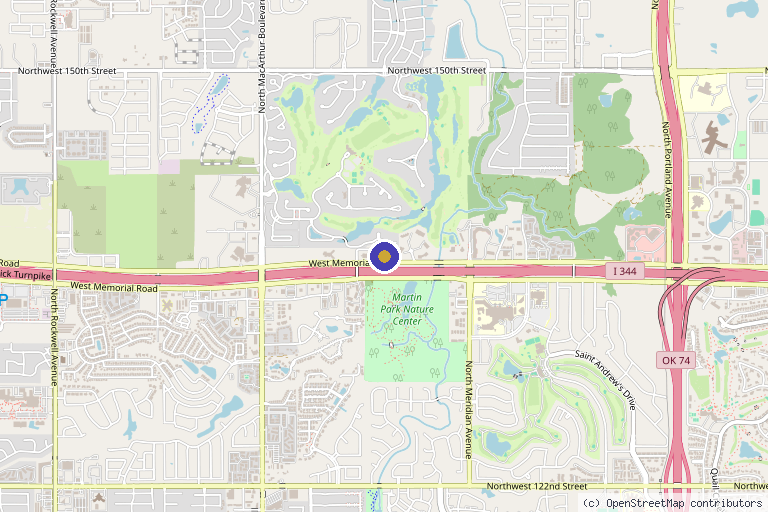 Map showing the location of H-MD Medical Spa - Gaillardia in Oklahoma City, OK