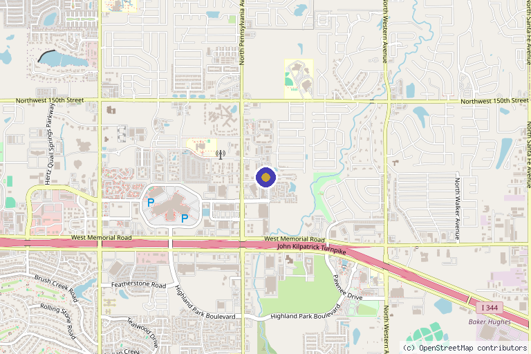 Map showing the location of AesTonic Med Spa & Wellness in Oklahoma City, OK