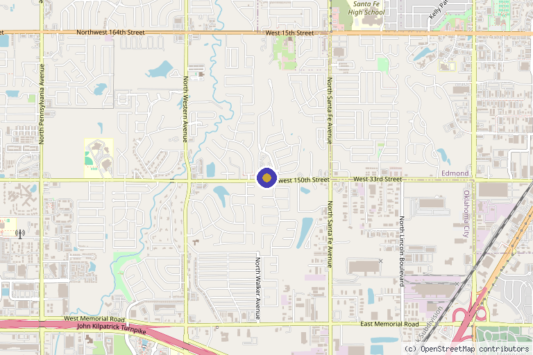 Map showing the location of Oklahoma Regenerative Aesthetics in Edmond, OK